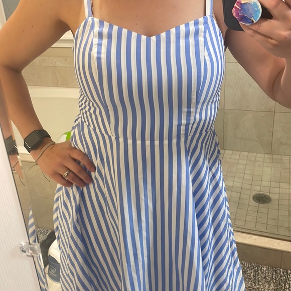 Old Navy Blue & White Striped Dress - Picture 2 of 6